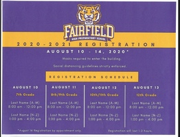 High School Registration Schedule