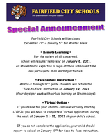 Special Announcement
