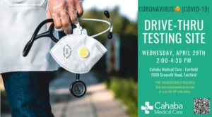 COVID-19 Testing in Fairfield Wednesday, April 29th